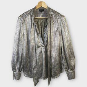 Bardot Dressy Button Up with attached tie / bow at neck Size 10